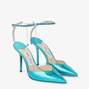 Jimmy Choo SAEDA pumps in Malibu liquid metal leather (never worn!!)